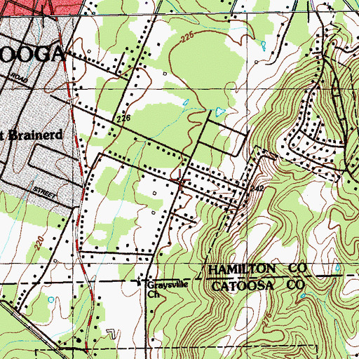 Topographic Map of Irwin Hills, TN