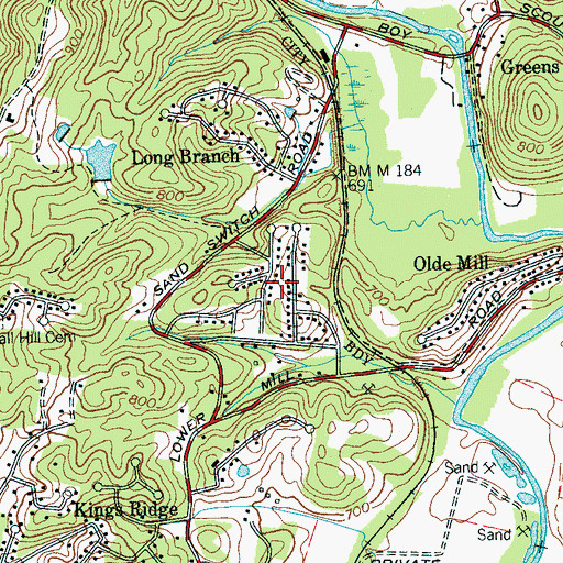 Topographic Map of Northmont Estates, TN