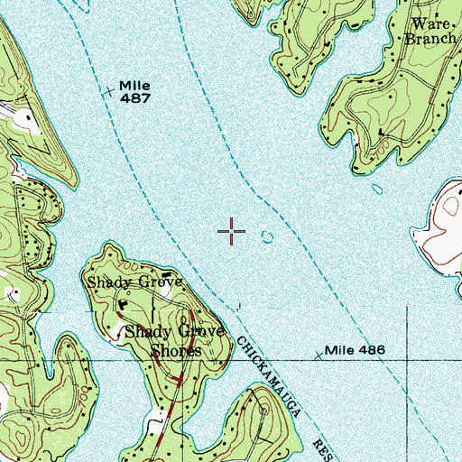 Topographic Map of Pennys Ford (historical), TN