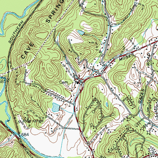 Topographic Map of Pine Hollow, TN