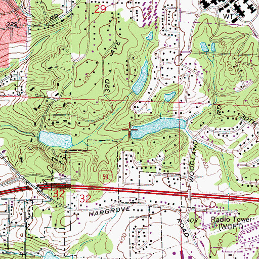 Topographic Map of Patton Lake Dam, AL