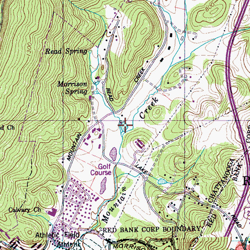 Topographic Map of Read Lake, TN