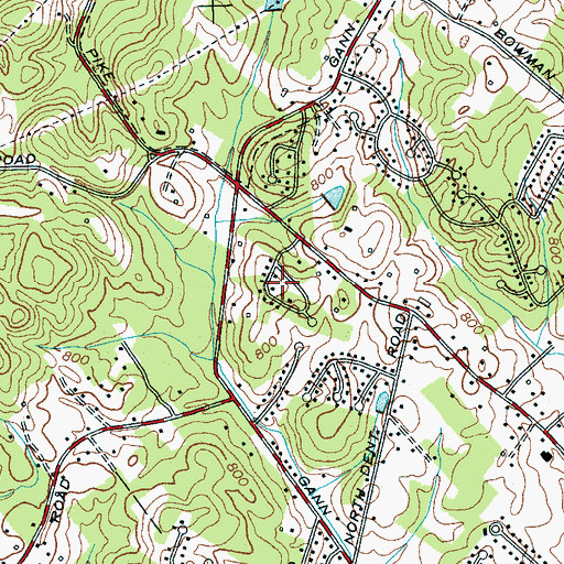 Topographic Map of Richland Crest, TN