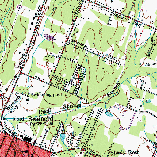 Topographic Map of Royal Oaks, TN