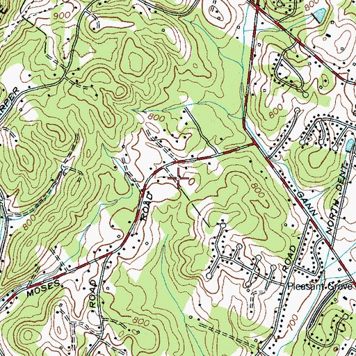 Topographic Map of Sandalwood Village, TN