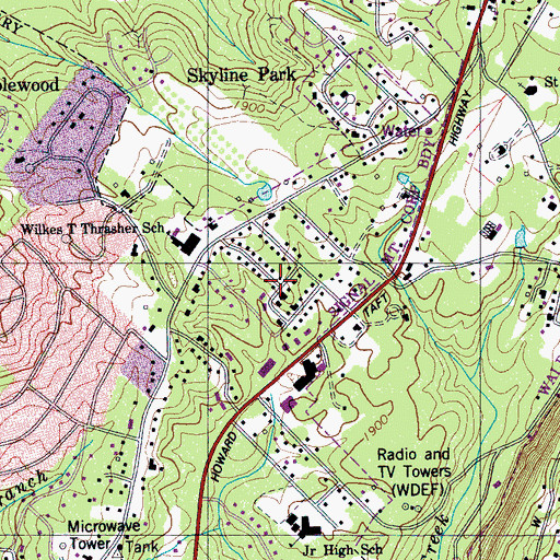 Topographic Map of Signal Terrace, TN
