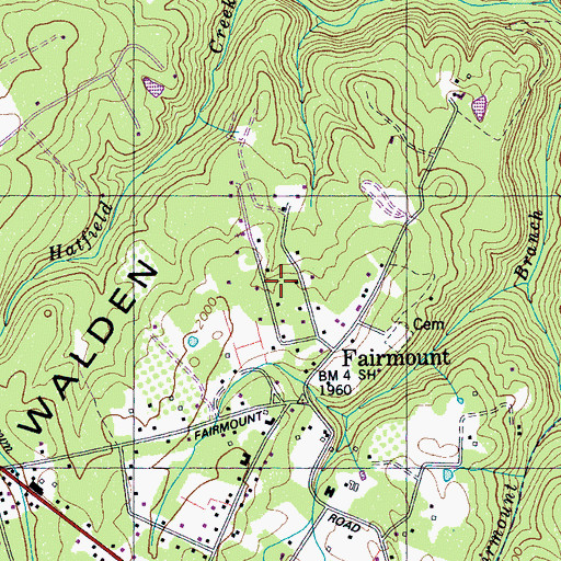 Topographic Map of Springvale, TN