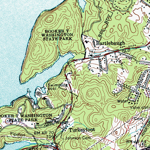 Topographic Map of Theresa Heights, TN