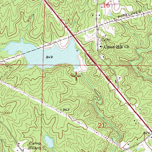Topographic Map of High Pine Creek Watershed Dam Number 6, AL