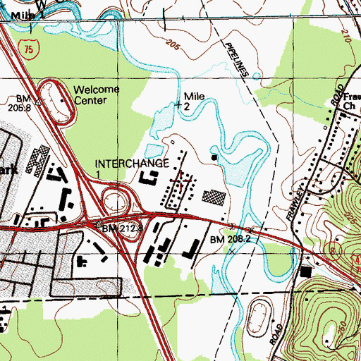 Topographic Map of Walnut Hills, TN