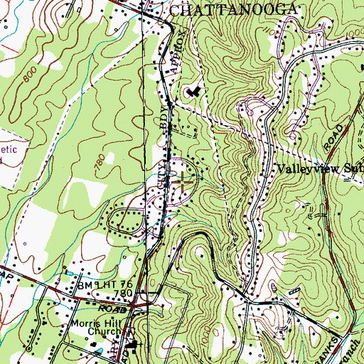 Topographic Map of Williamsburg Estates, TN