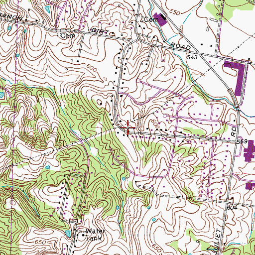 Topographic Map of Clearview, TN
