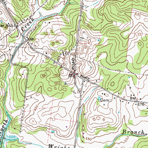 Topographic Map of Dodoburg (historical), TN
