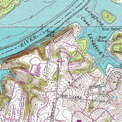 Topographic Map of Harbor View, TN