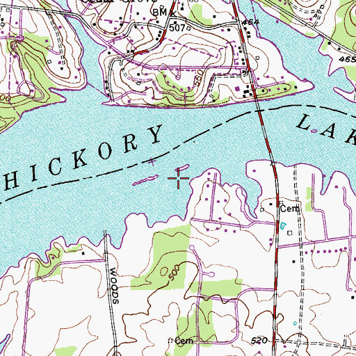 Topographic Map of Kirkpatrick Lake (historical), TN
