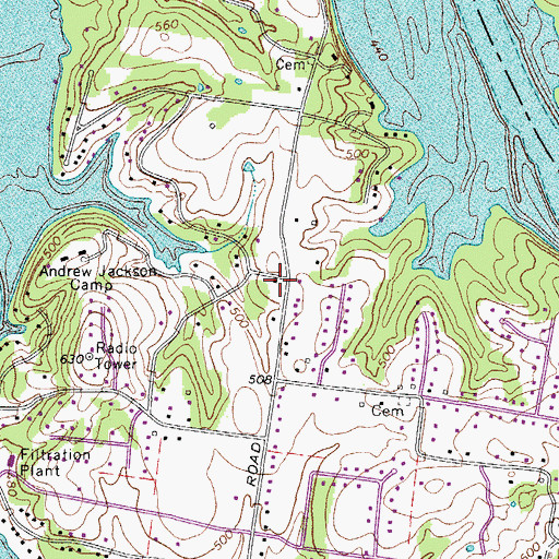 Topographic Map of Lindsley (historical), TN
