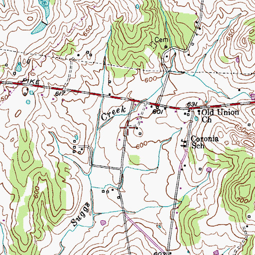 Topographic Map of Lohmans Store (historical), TN