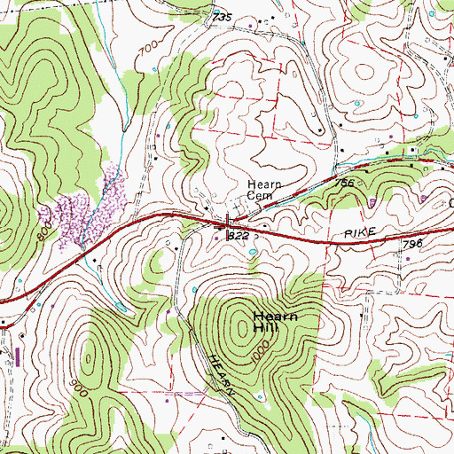 Topographic Map of Mahone (historical), TN