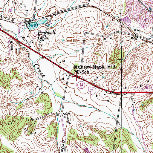 Topographic Map of Muncie (historical), TN