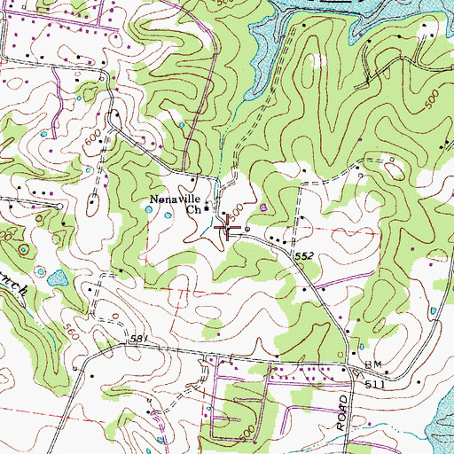 Topographic Map of Nonaville, TN