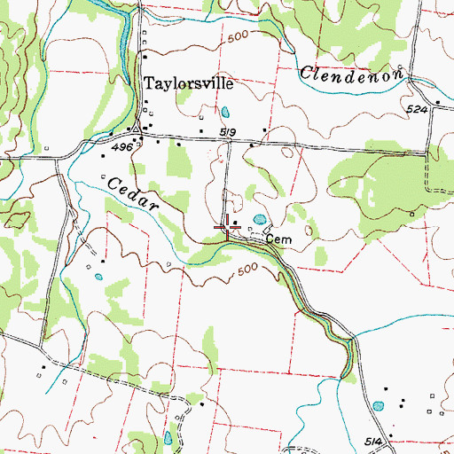 Topographic Map of Weir (historical), TN