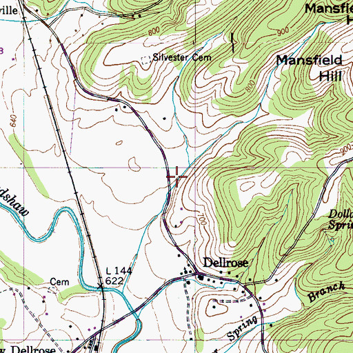 Topographic Map of Millville Hollow, TN