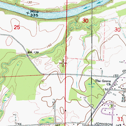 Topographic Map of Lake Tina Dam, AL