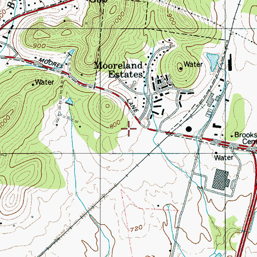 Topographic Map of Brentwood Pointe, TN
