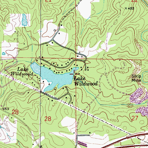Topographic Map of Lake Wildwood Dam, AL