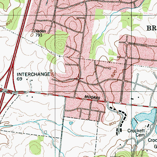 Topographic Map of Brenthaven South, TN