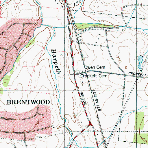 Topographic Map of Carpenters (historical), TN