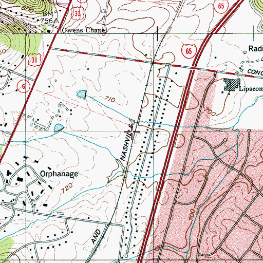 Topographic Map of Callender (historical), TN