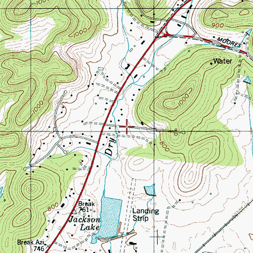 Topographic Map of Country Roads, TN