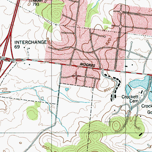 Topographic Map of Eldorado Acres, TN