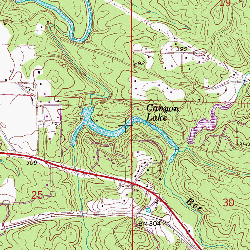 Topographic Map of Canyon Lake Lower, AL