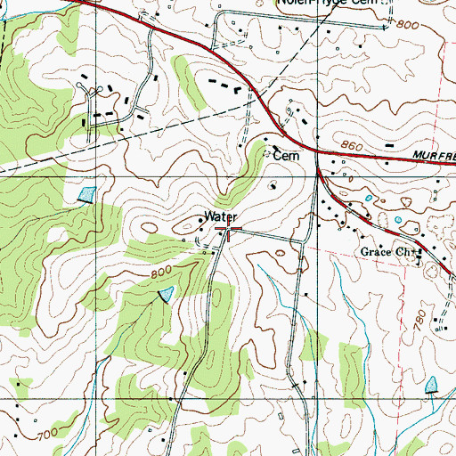 Topographic Map of Franklin East, TN