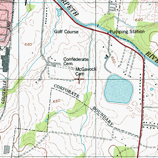 Topographic Map of Carnton Plantation, TN