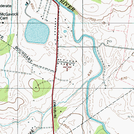 Topographic Map of Gardner Estates, TN