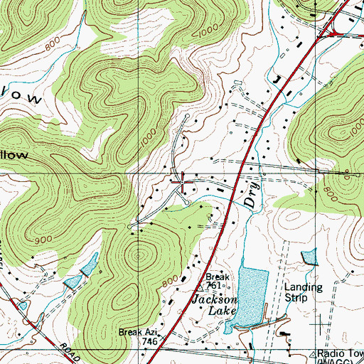 Topographic Map of Highgate, TN