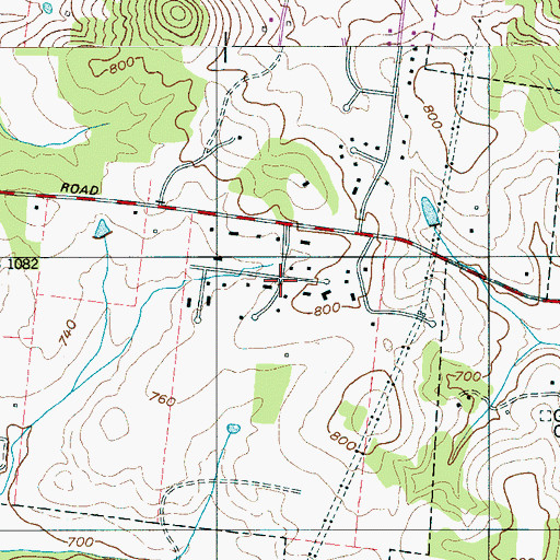 Topographic Map of Indian Point, TN