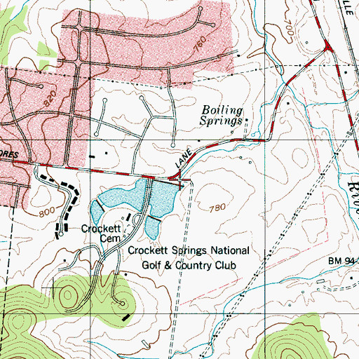 Topographic Map of Jamestown, TN