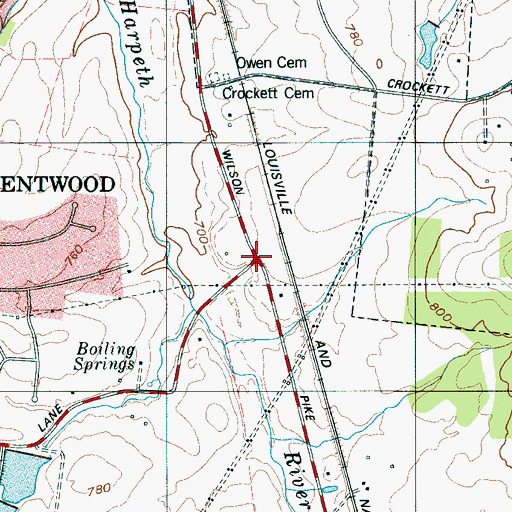 Topographic Map of Owens (historical), TN