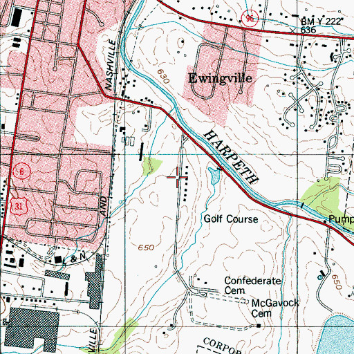 Topographic Map of River Club Estates, TN