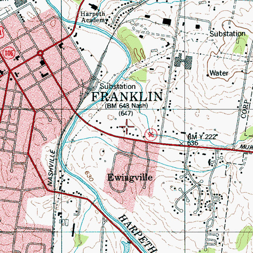 Topographic Map of Rolling Rivers, TN