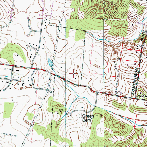 Topographic Map of Saratoga, TN