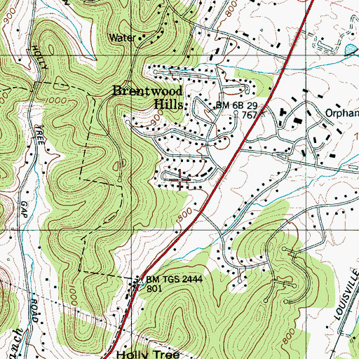 Topographic Map of Stonehenge Estates, TN