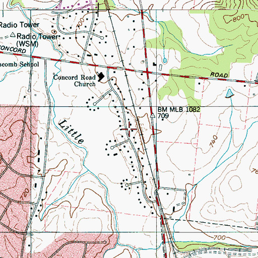 Topographic Map of Twin Springs Estates, TN