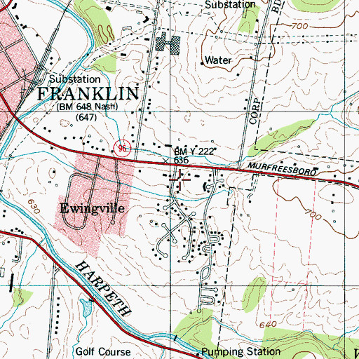 Topographic Map of Yorktown, TN