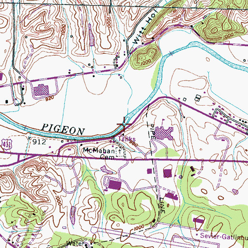 Topographic Map of Birchfield Ford, TN