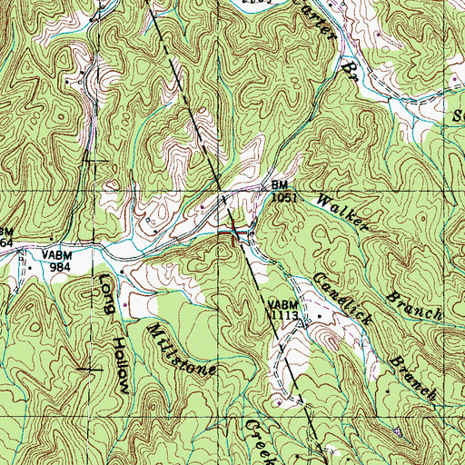 Topographic Map of Canelick branch, TN